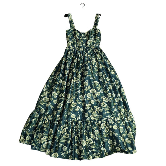 BHLDN Taffeta Sleeveless Knot-Front Fit & Flare Floral Maxi Dress Sz Medium NWT