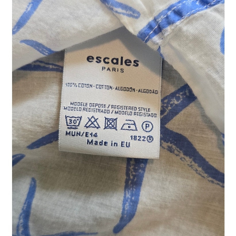 Escales Paris Women's Long Sleeve Starfish button down Shirt Sz M (0949)