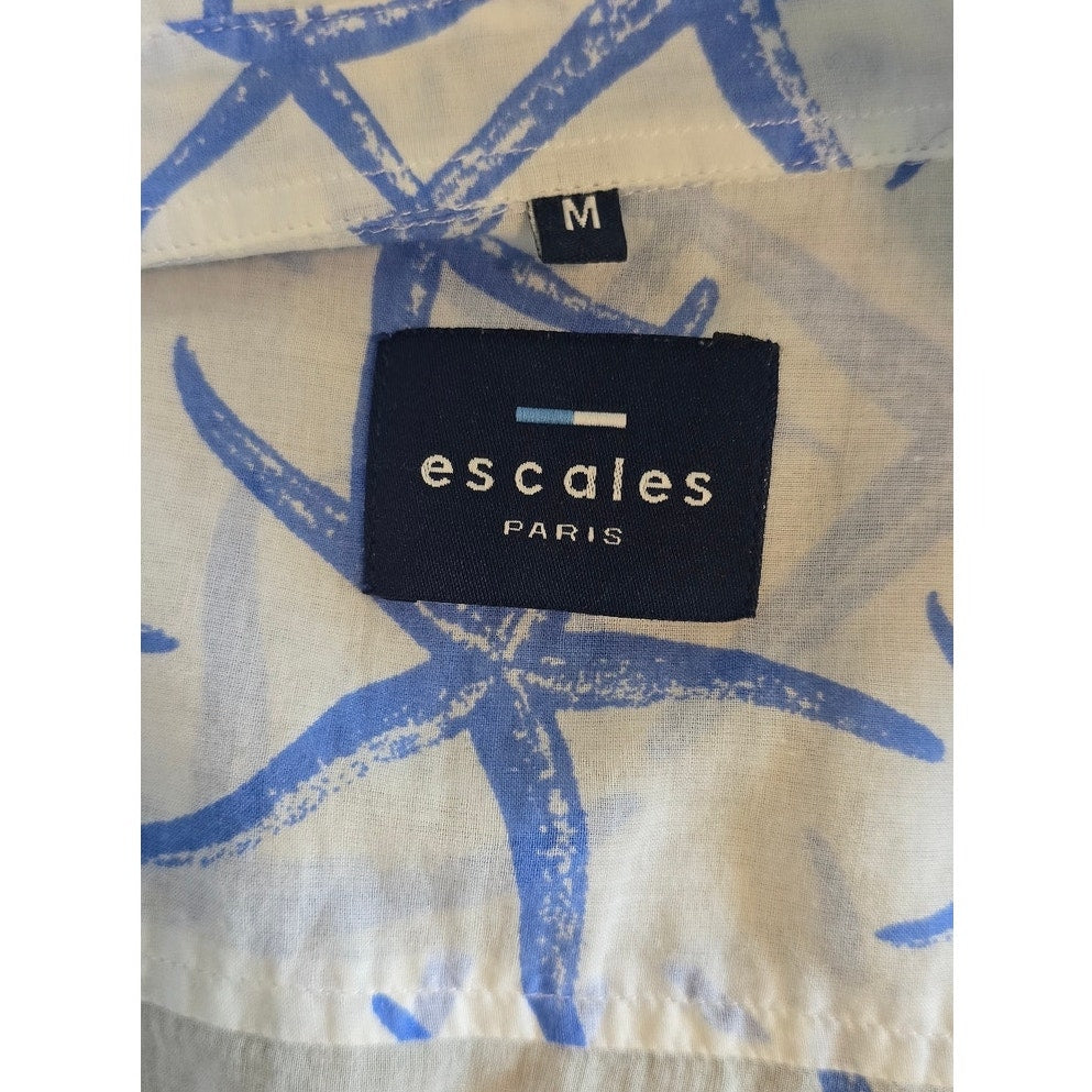 Escales Paris Women's Long Sleeve Starfish button down Shirt Sz M (0949)