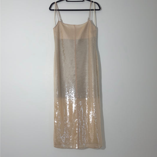 A.L.C Clear Danielle Sequined Sleeveless Midi Dress Sz Medium NWT