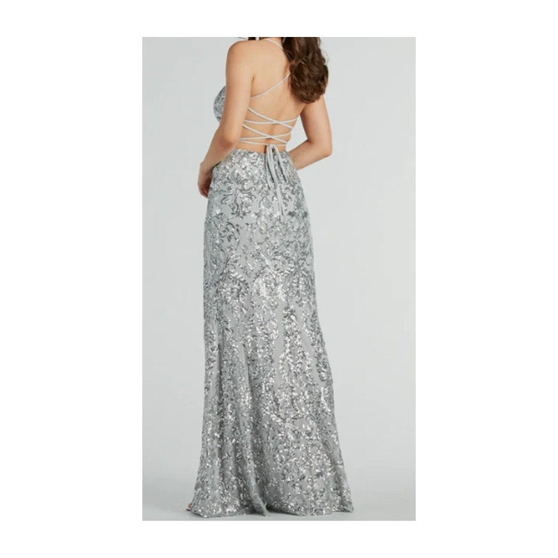 Windsor Silver Kinsley Formal Sequin Mermaid Maxi Dress Sz S