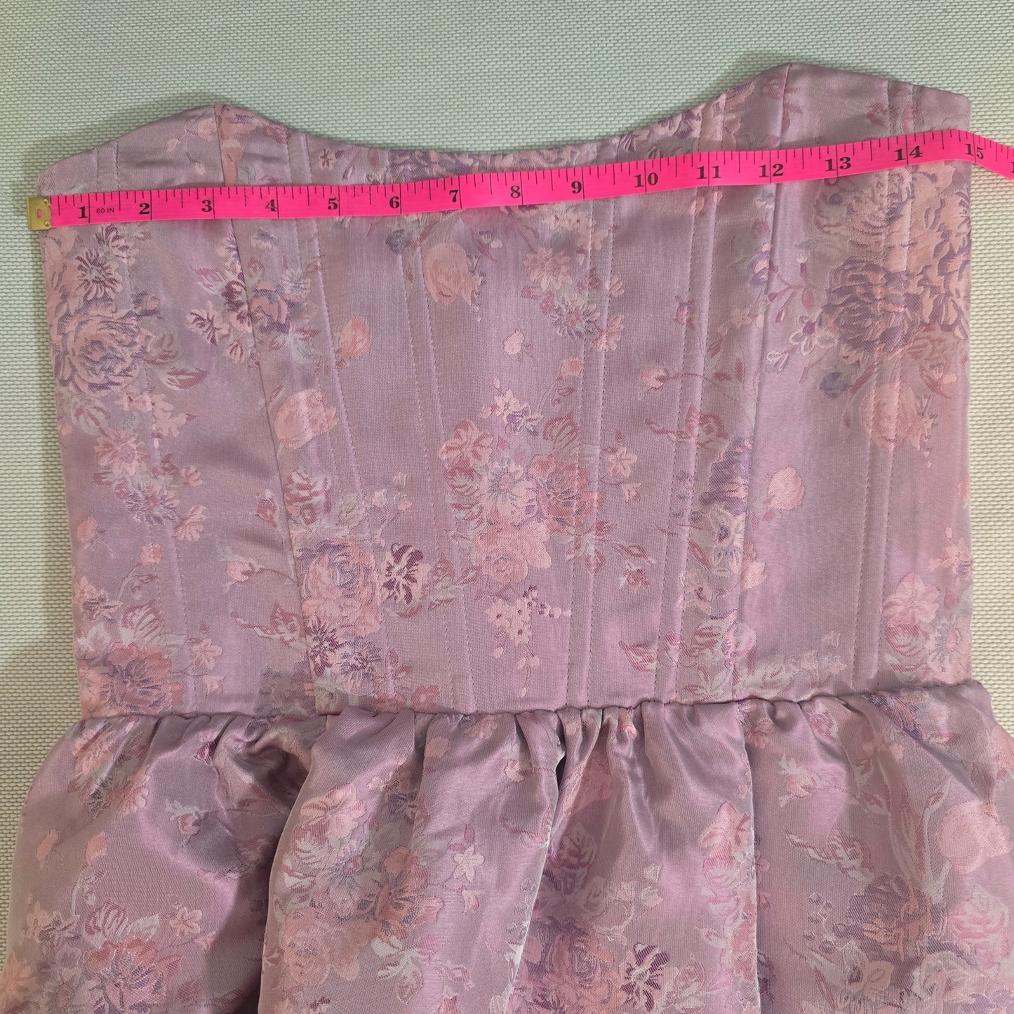 V. Chapman Orchid Haze Brocade Corset Midi Dress Size 8 NWT - Wedding/Bridal