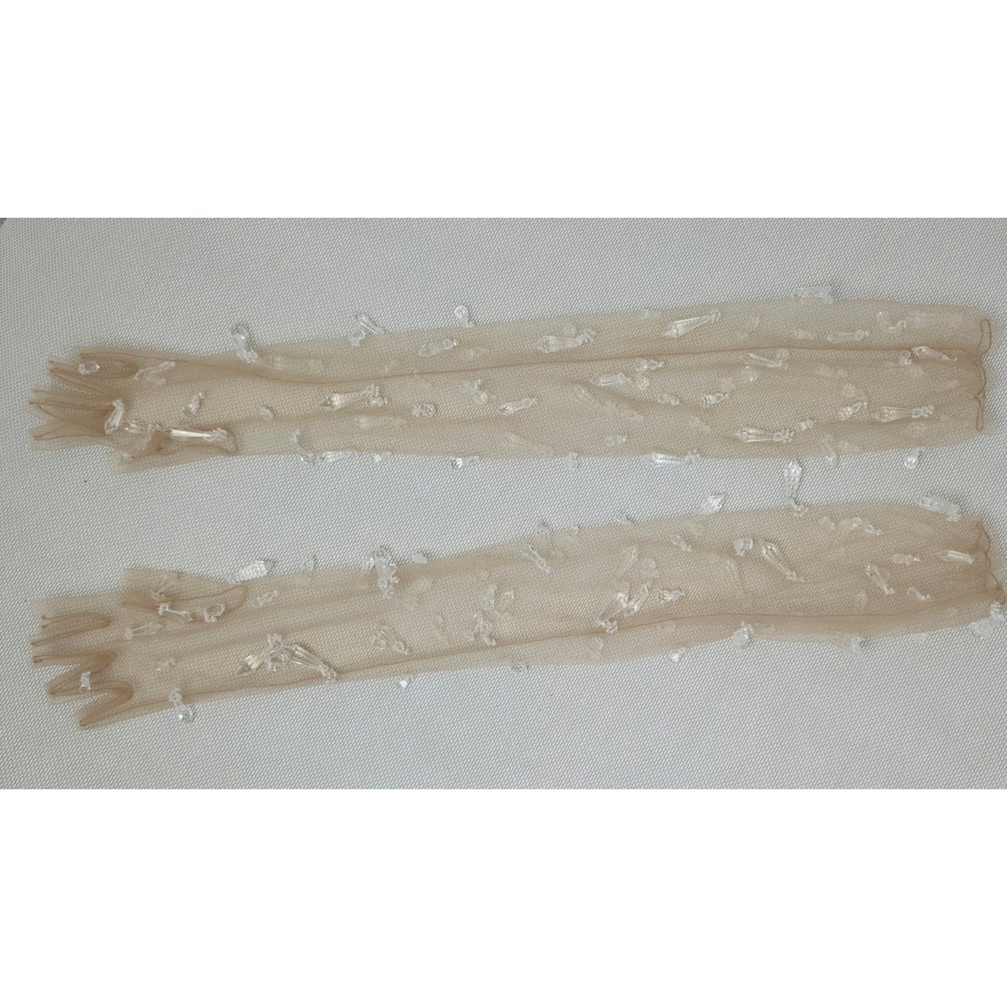 Anthropologie Dripping Crystal Tulle Gloves