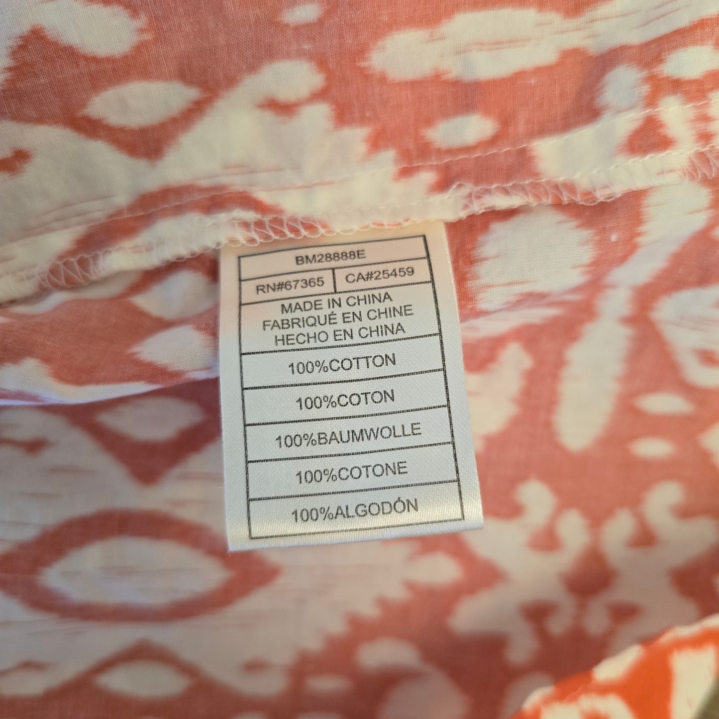 BB DAKOTA Orange Printed Short Sleeve Plunge Neckline Midi Dress Sz M (0956)