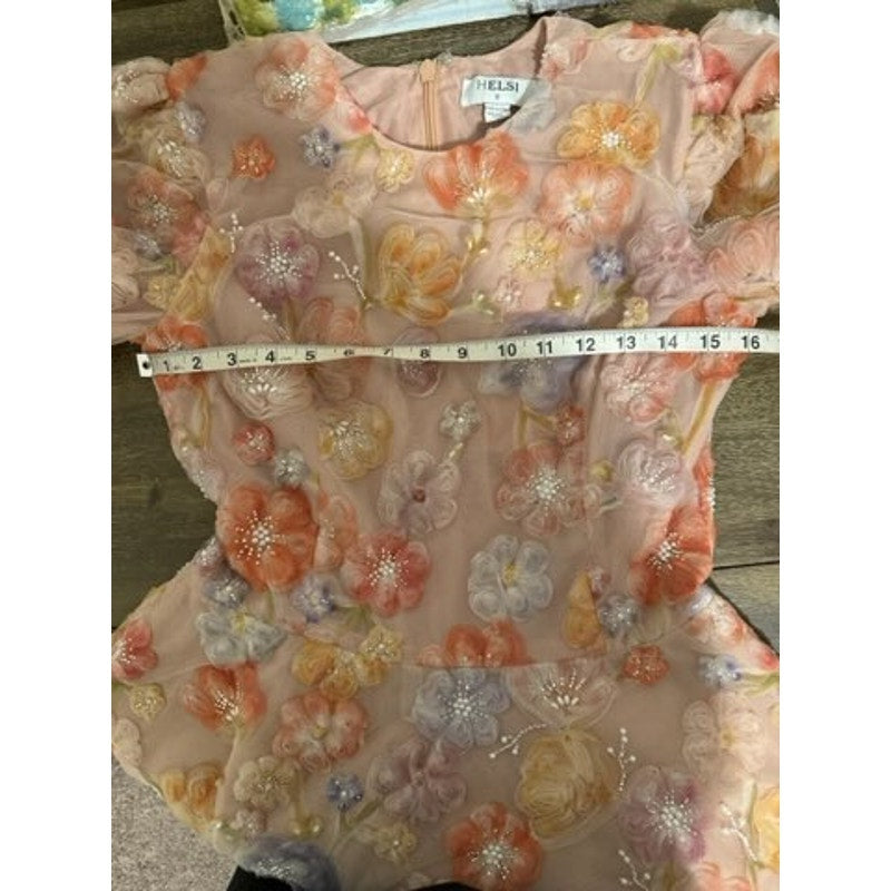 Anthropologie Helsi Tessa Long Sleeve Applique A-line Maxi Dress Sz M