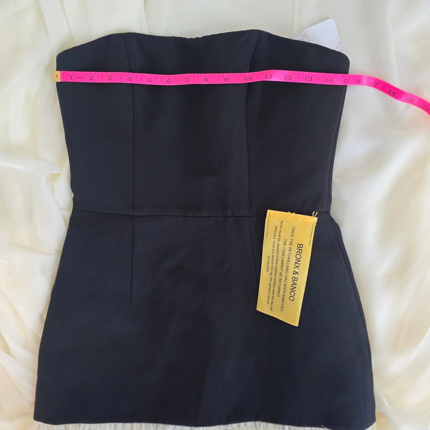 Bronx and Banco Adrian Strapless Drop-Waist Sheer bottom Maxi Dress Sz 6 Medium
