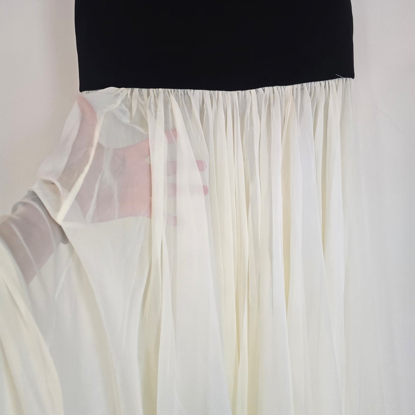 Bronx and Banco Adrian Strapless Drop-Waist Sheer bottom Maxi Dress Sz 6 Medium