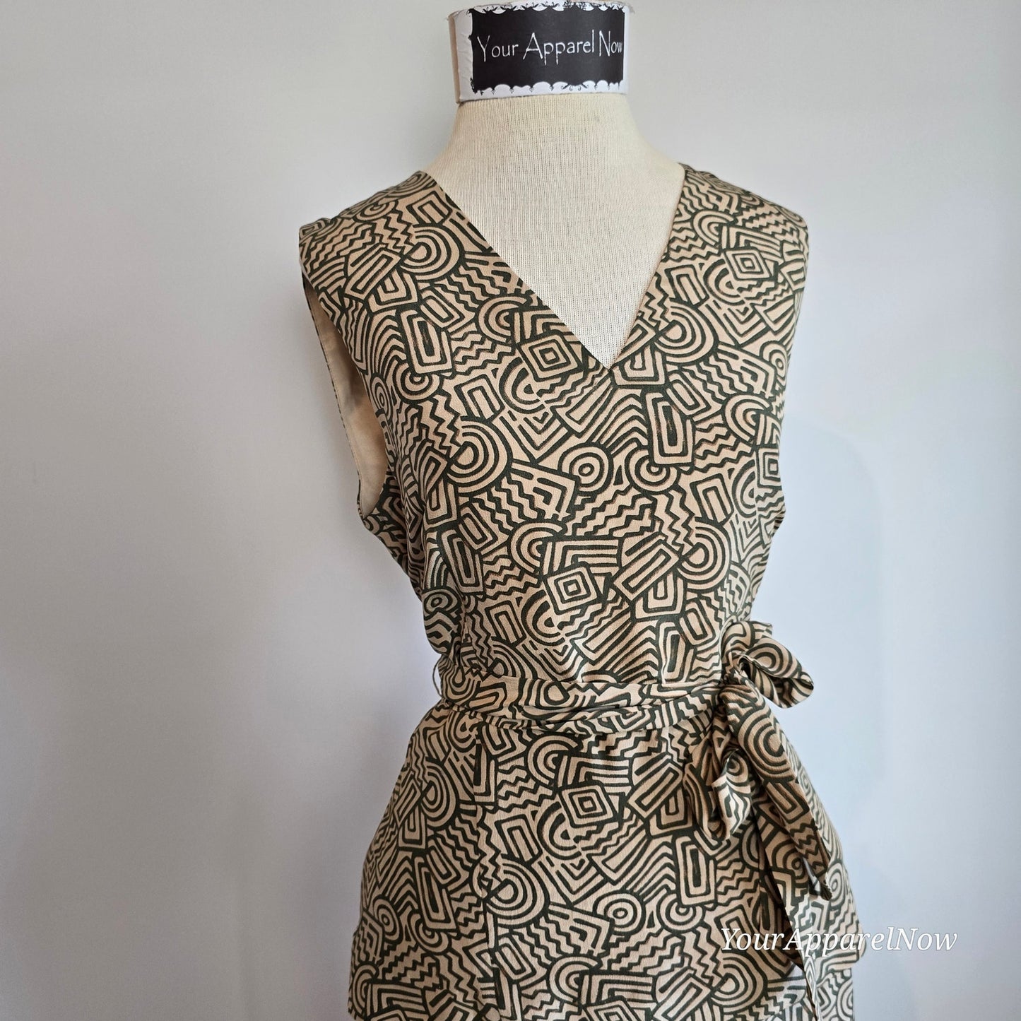 Spenser Jeremy Vintage Print Silk Sleeveless Maxi Dress Sz 8 (0968