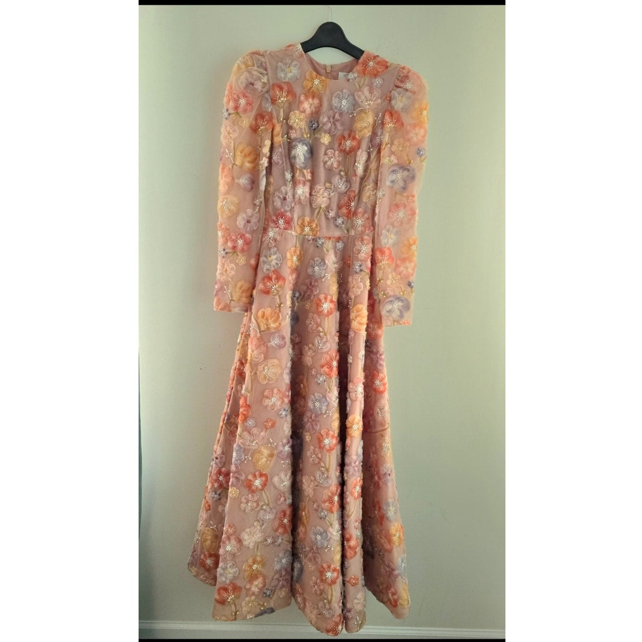Anthropologie Helsi Tessa Long Sleeve Applique A-line Maxi Dress Sz XS