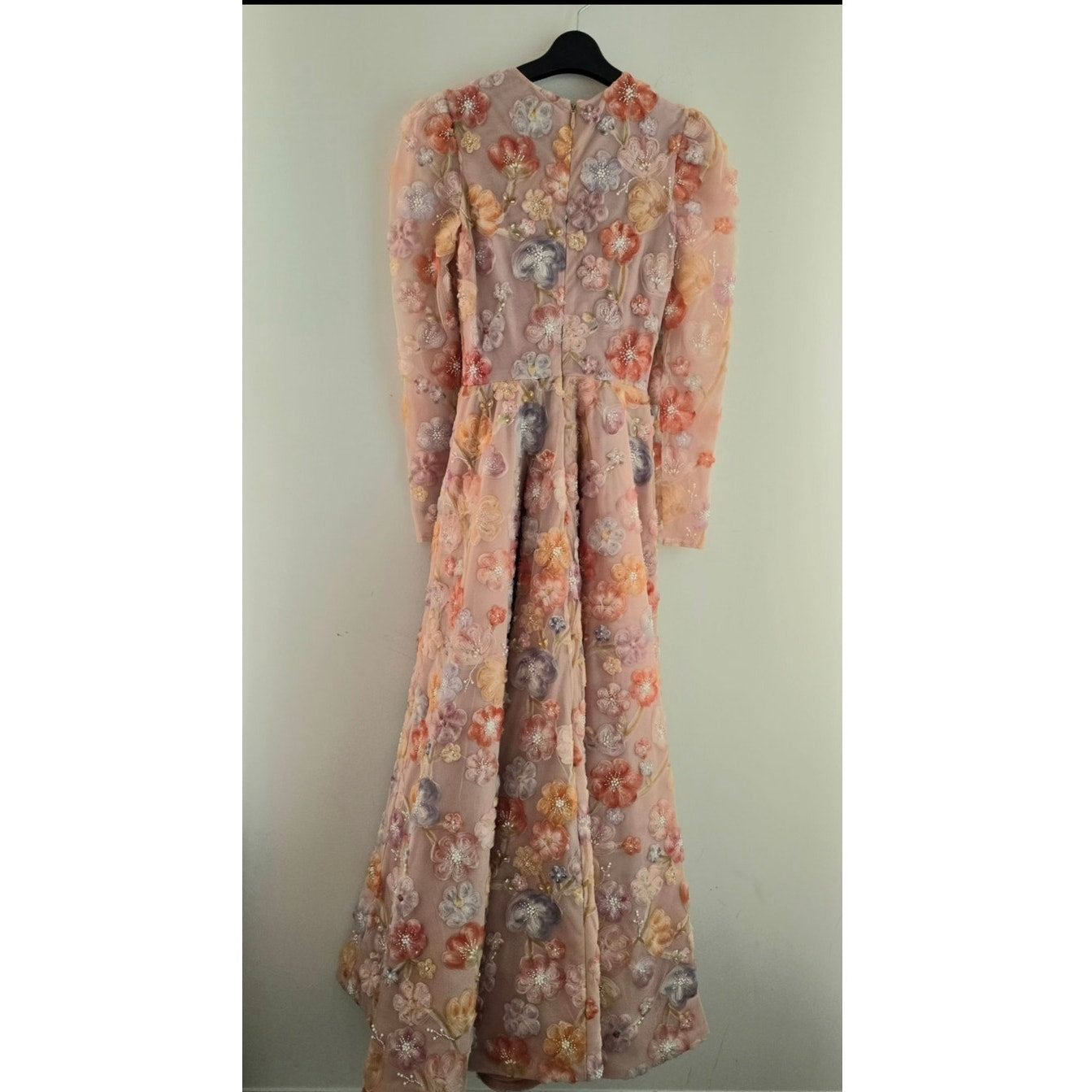 Anthropologie Helsi Tessa Long Sleeve Applique A-line Maxi Dress Sz XS
