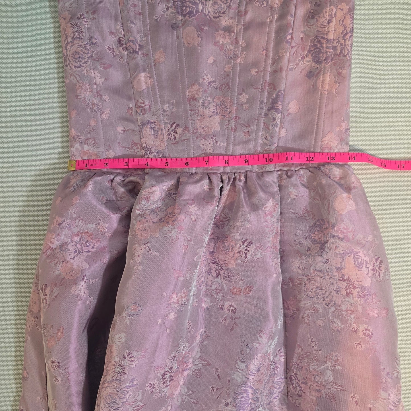 V. Chapman Orchid Haze Brocade Corset Midi Dress Size 8 NWT - Wedding/Bridal