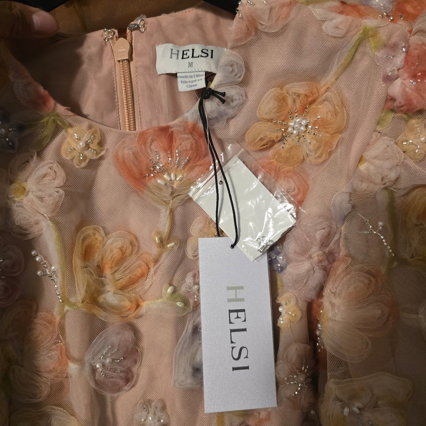 Anthropologie Helsi Tessa Long Sleeve Applique A-line Maxi Dress Sz M