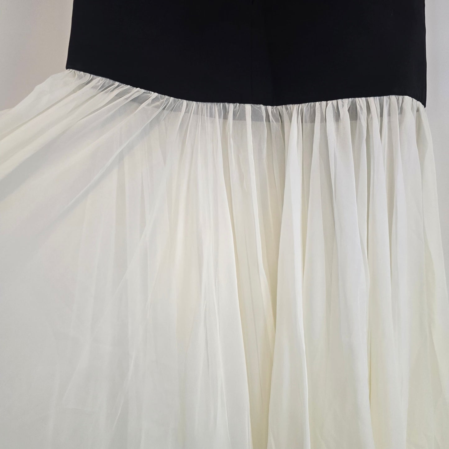 Bronx and Banco Adrian Strapless Drop-Waist Sheer bottom Maxi Dress Sz 6 Medium