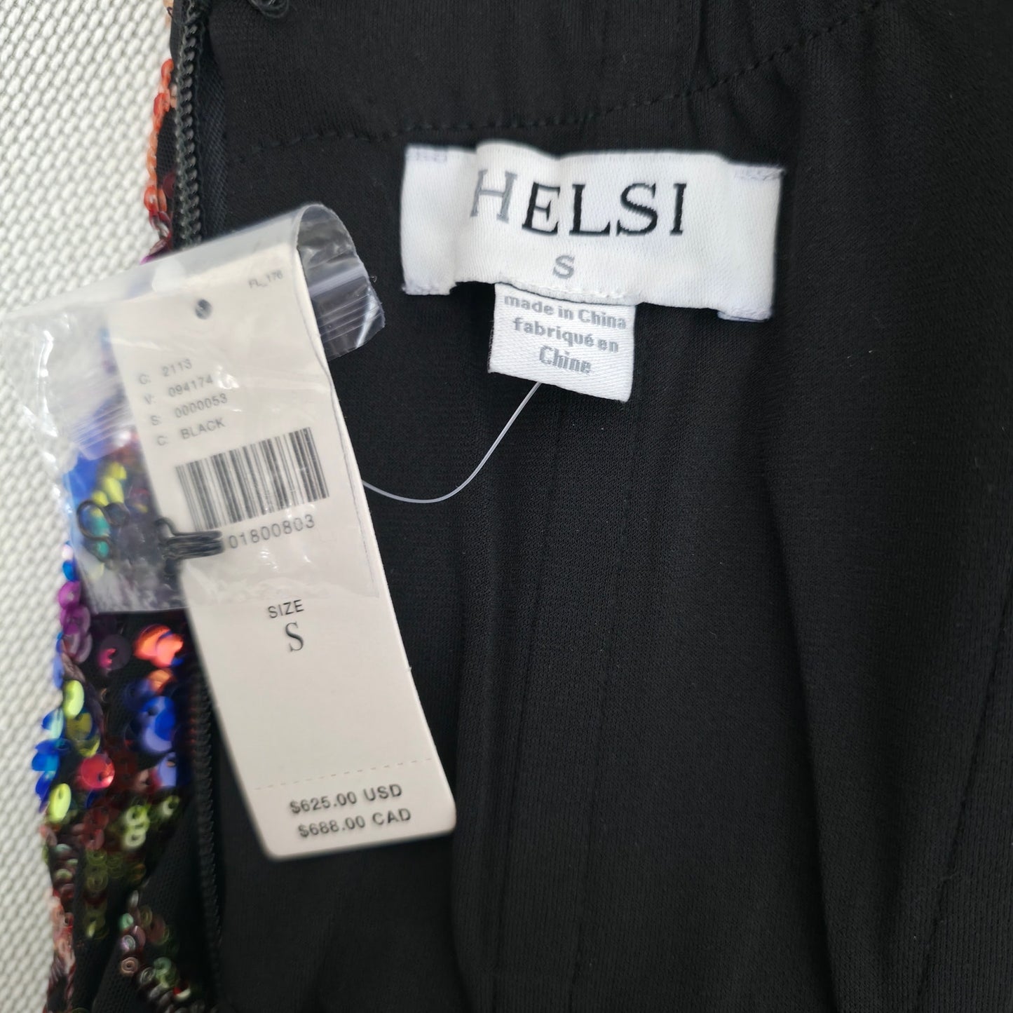 Helsi Helen Strapless Floral Stretch Sequin Mermaid Maxi Dress Sz Small NWT