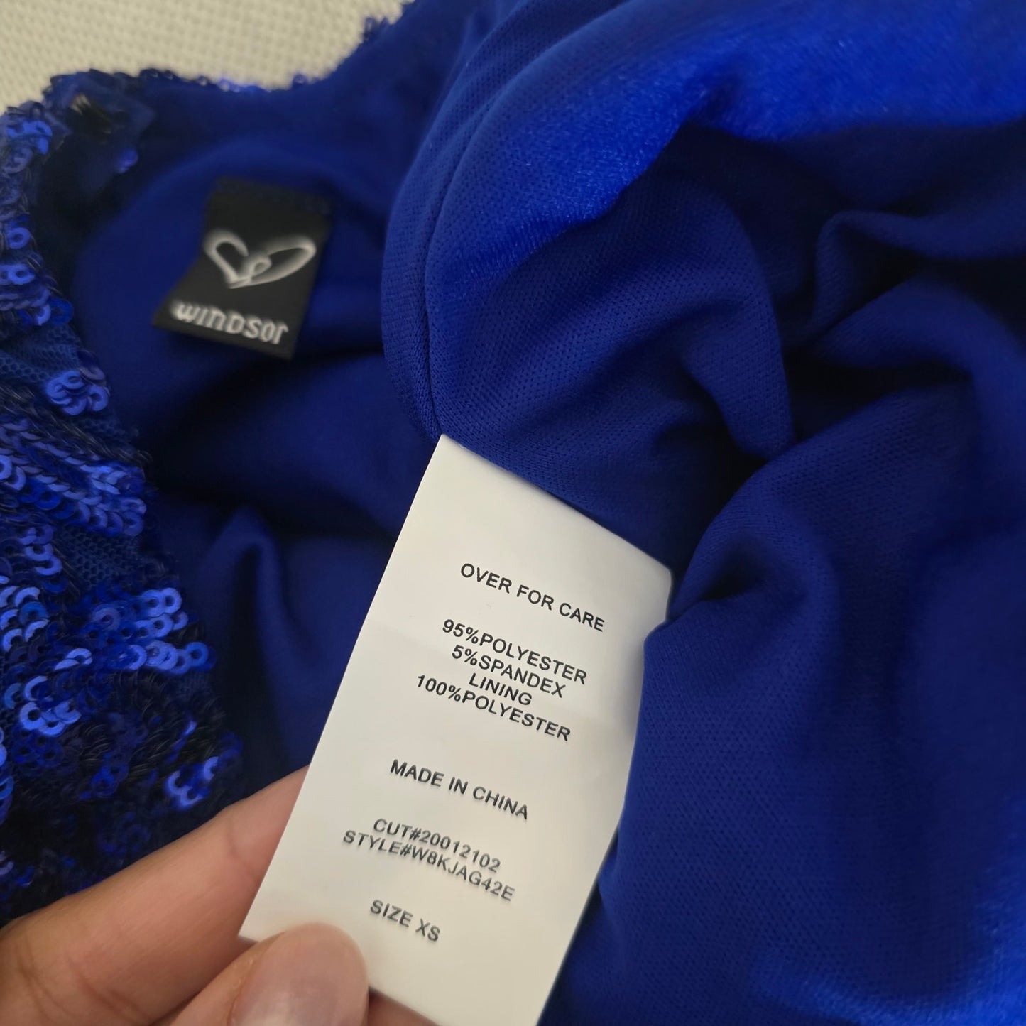 Delaney Royal Blue Lace-Up Mermaid Sequin Formal Formal Dress Size XS (748)