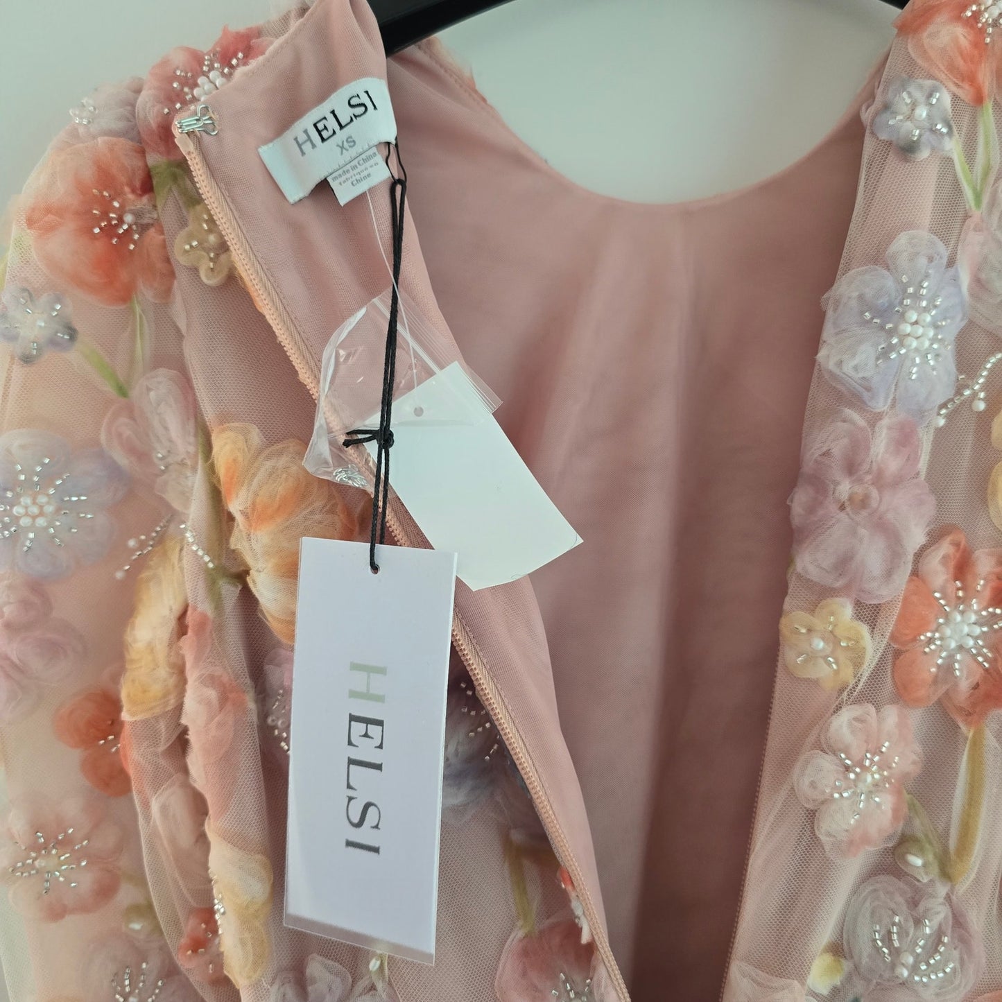 Anthropologie Helsi Tessa Long Sleeve Applique A-line Maxi Dress Sz XS