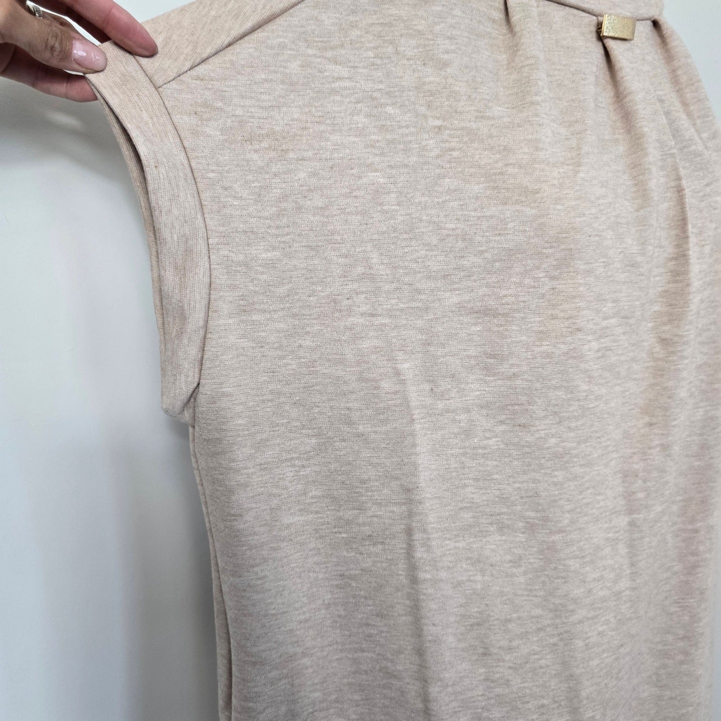 Alika Kruss Sand Loose Fitting Jersey Boat Neckline Midi Dress Sz 18W (673)