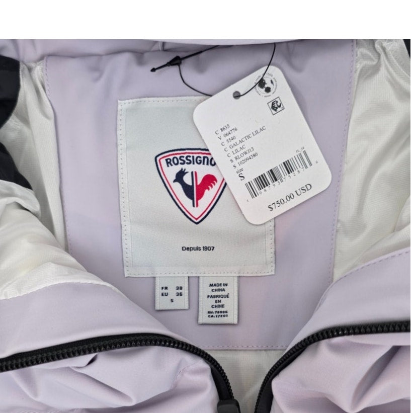 Rossignol Galactic Lilac Women's Ciastel Down Mix Ski Nylon Jacket Sz Small NWT