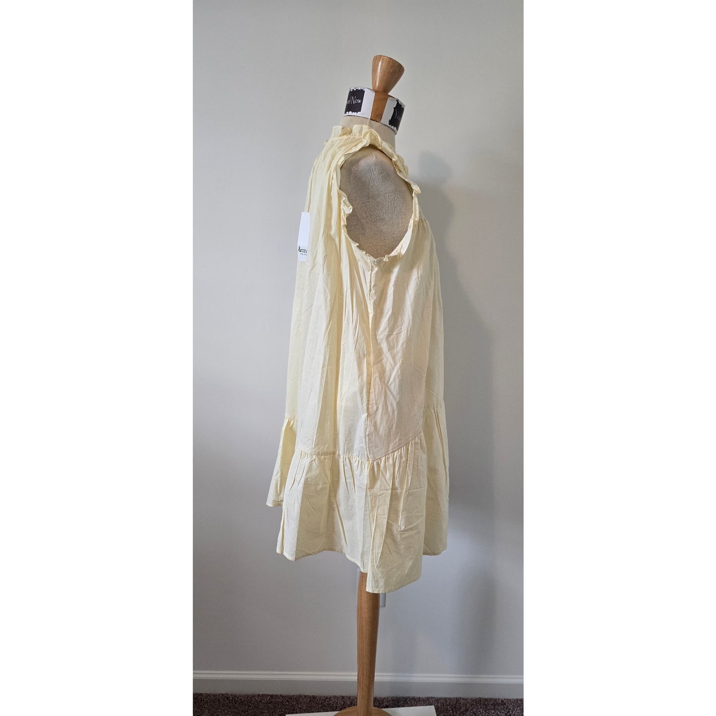 &merci Women's Yellow Baby Doll Mini Dress Sz Large (0953)