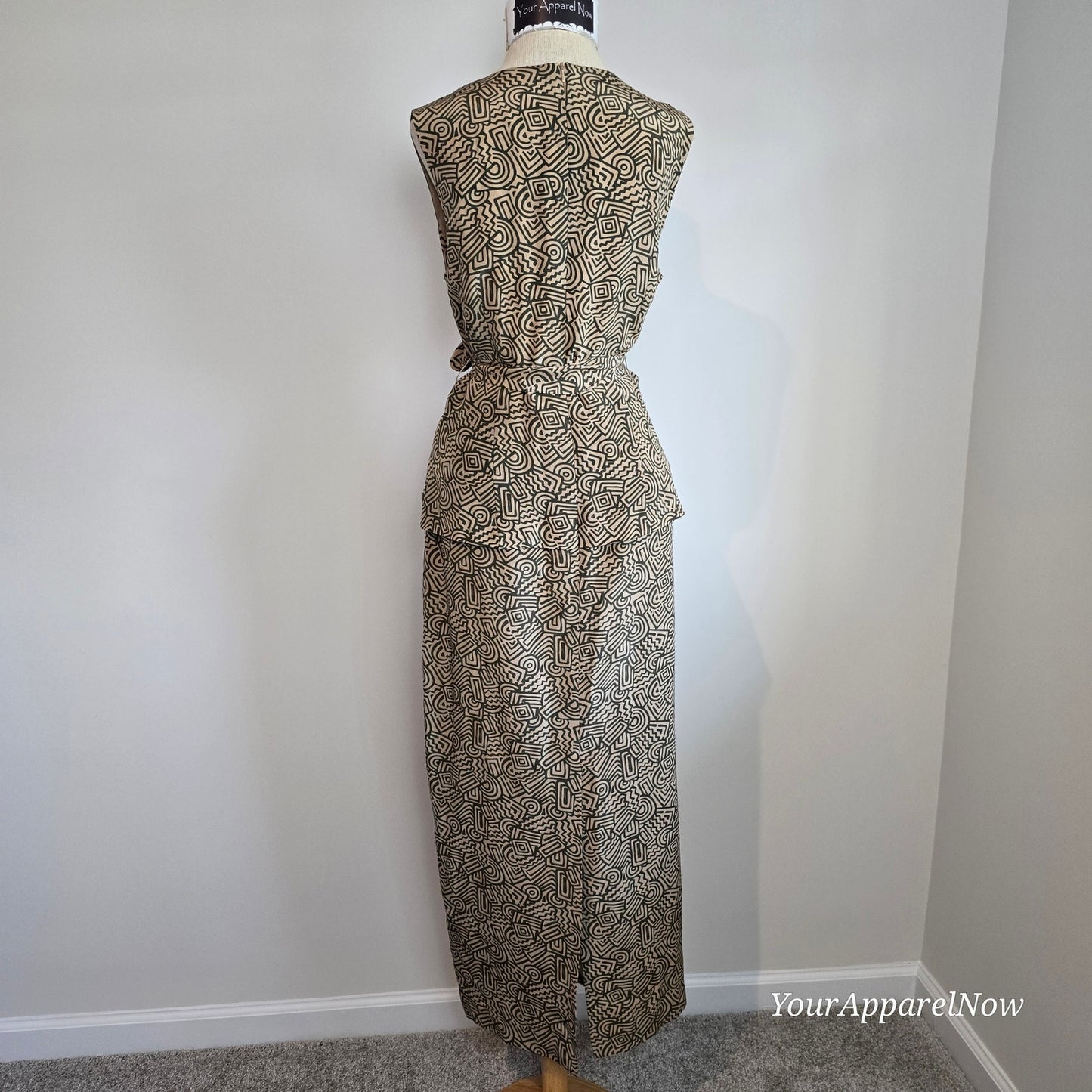 Spenser Jeremy Vintage Print Silk Sleeveless Maxi Dress Sz 8 (0968