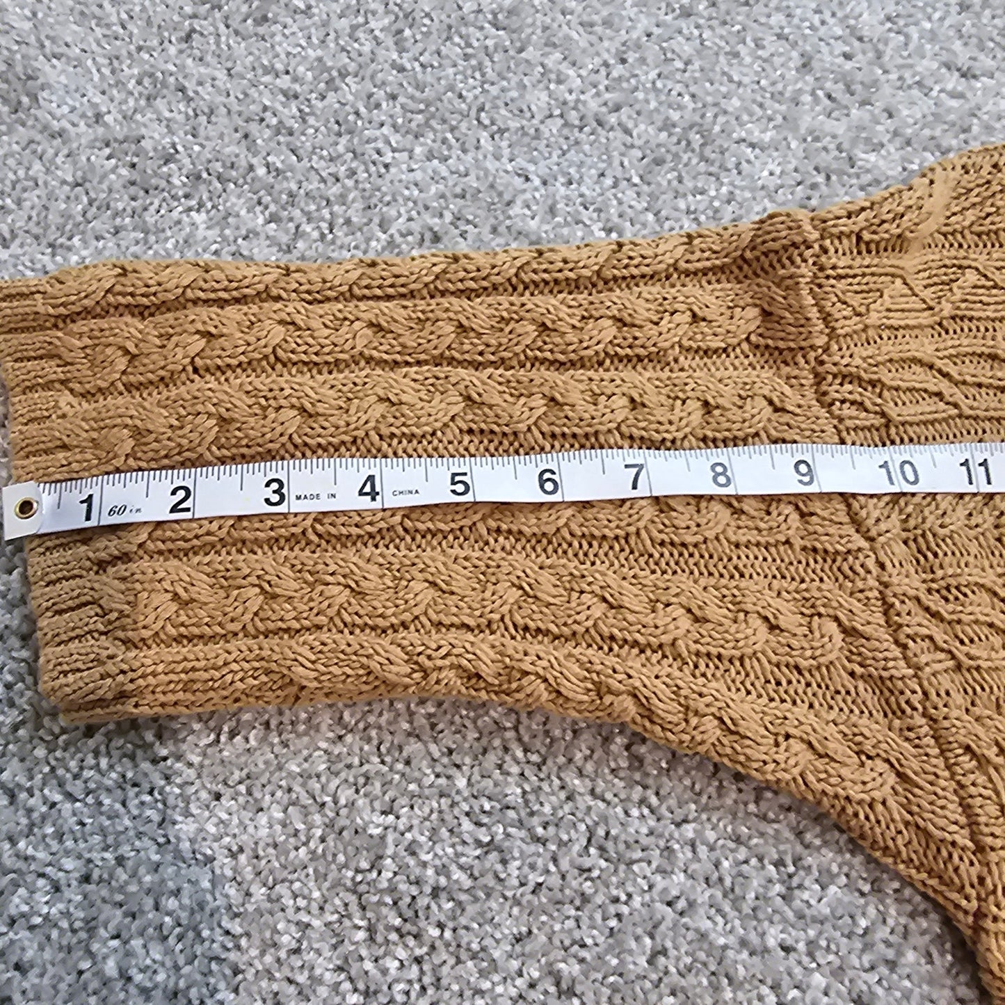 Chico's Women's Tan Short Sleeve Knit Long Open Cardigan Sweater Sz 2 (704)