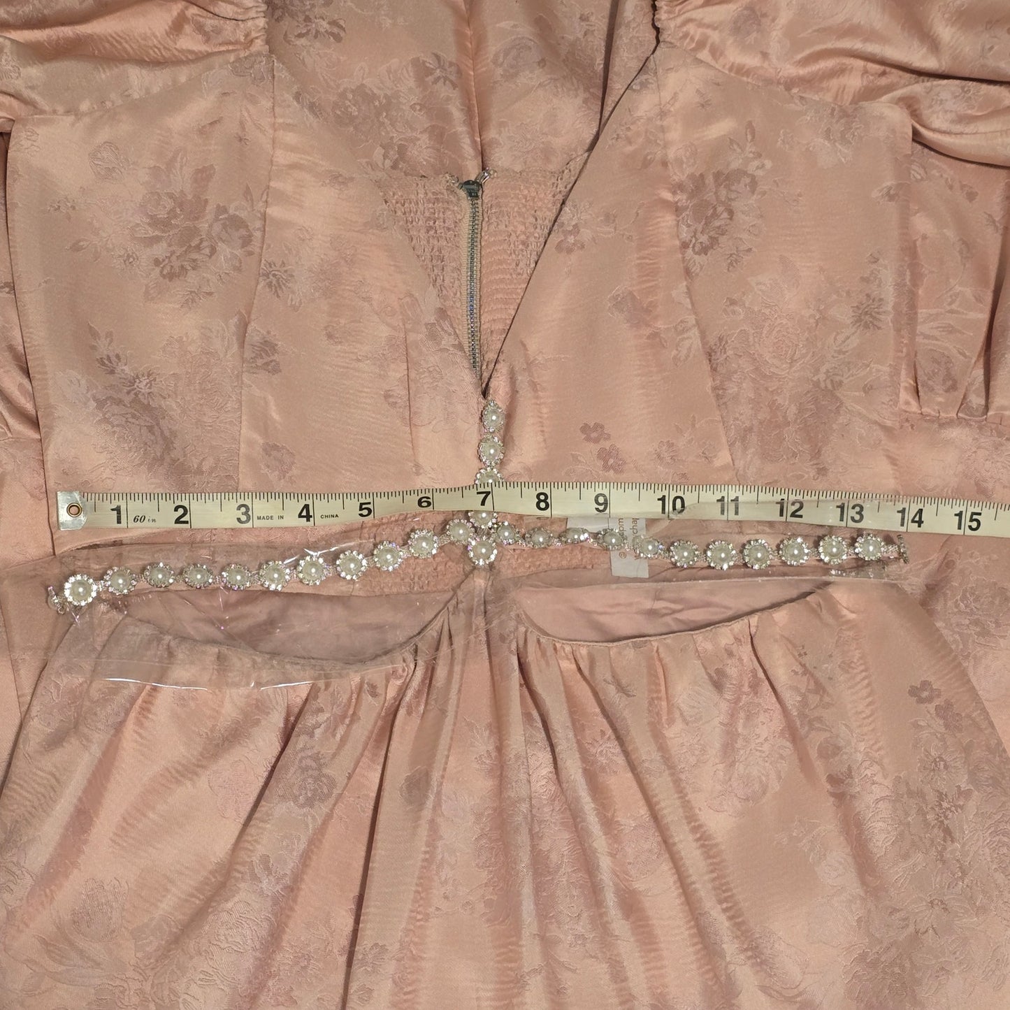 V. Chapman The Emma Dress in Light Pink Windsor Brocade Sz 8