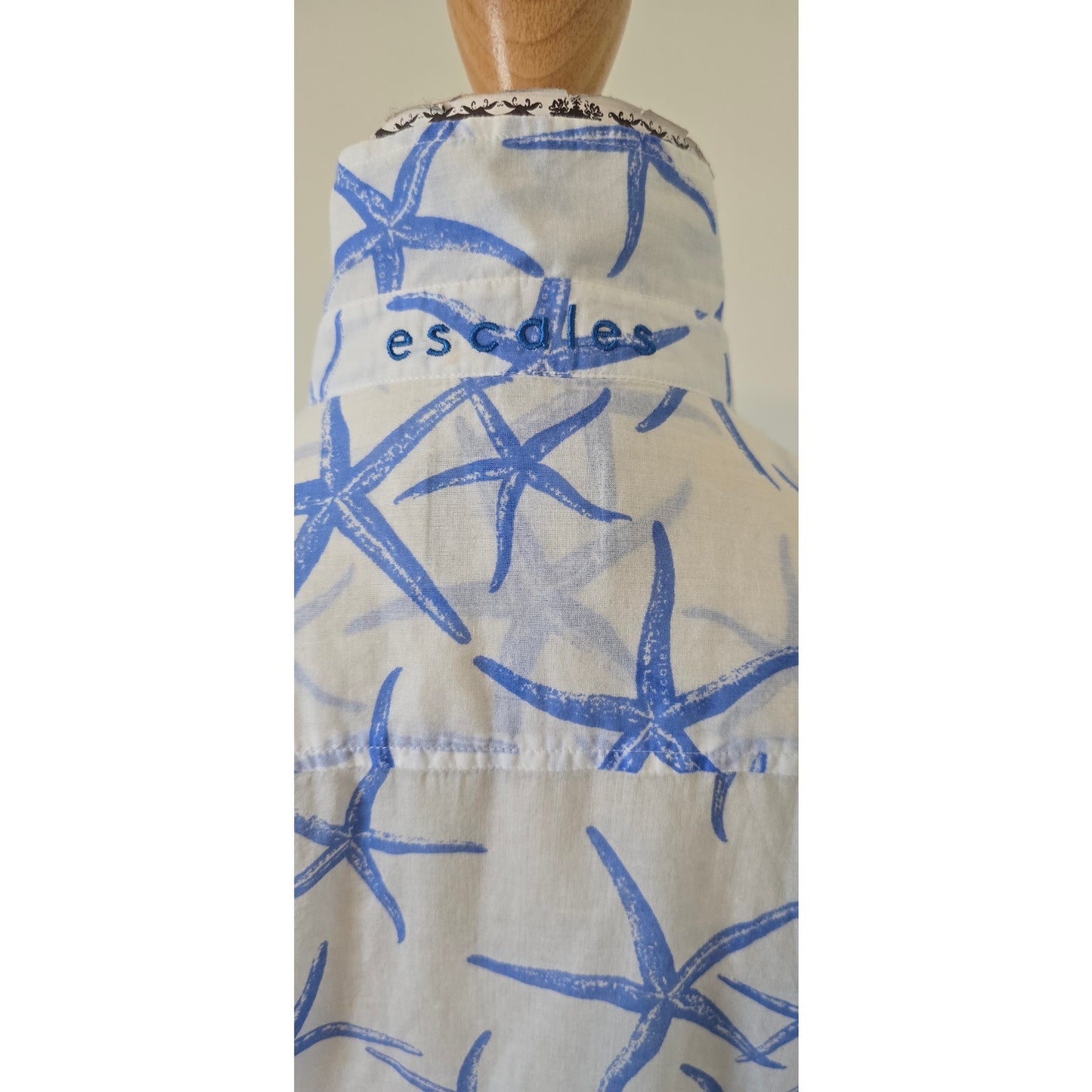 Escales Paris Women's Long Sleeve Starfish button down Shirt Sz M (0949)