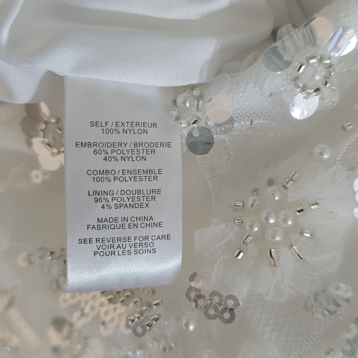 Milly Magnolia White/Silver Strapless Beaded Sequin Maxi Dress Sz 8
