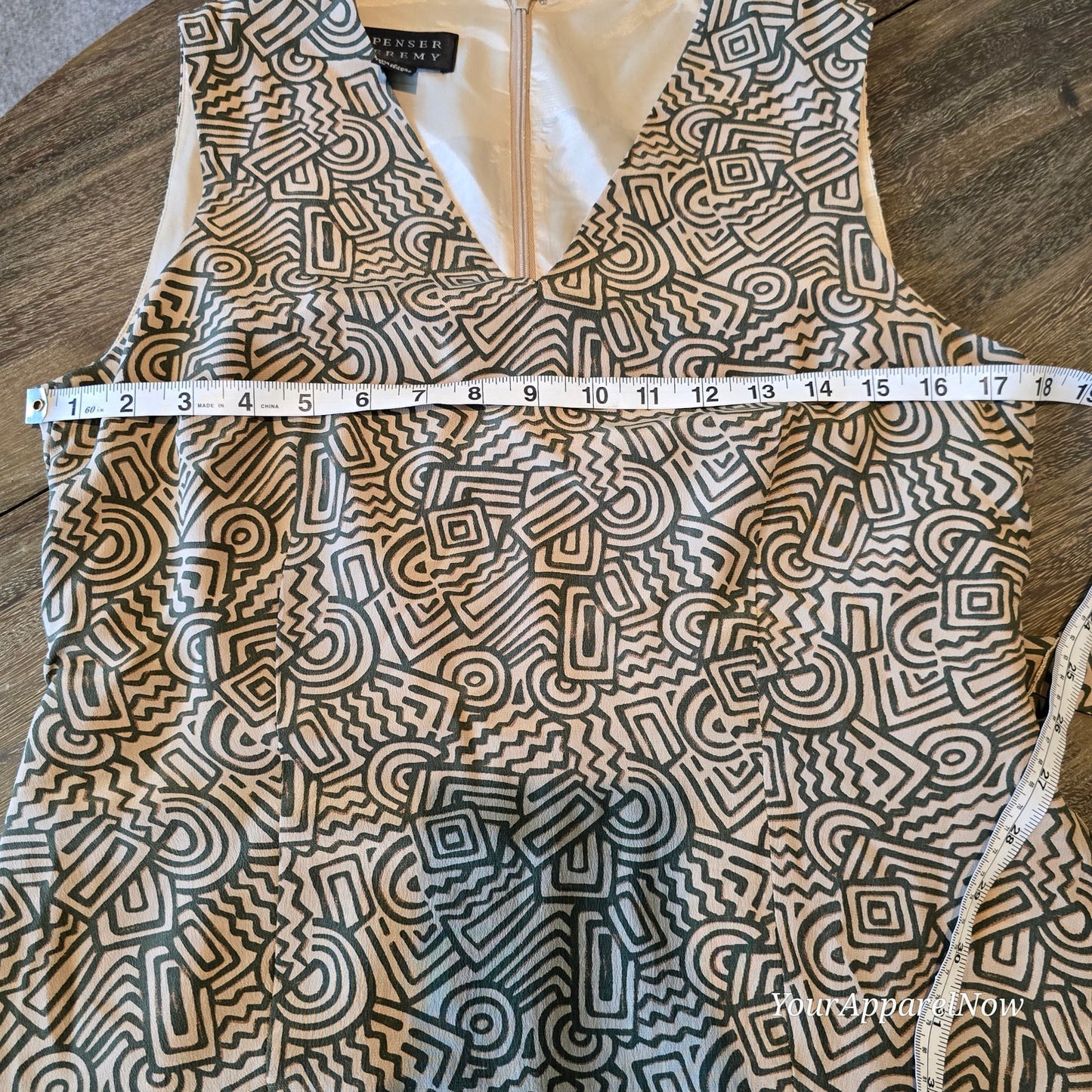 Spenser Jeremy Vintage Print Silk Sleeveless Maxi Dress Sz 8 (0968