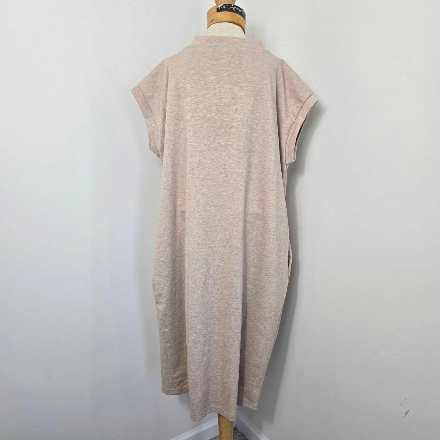 Alika Kruss Sand Loose Fitting Jersey Boat Neckline Midi Dress Sz 18W (673)