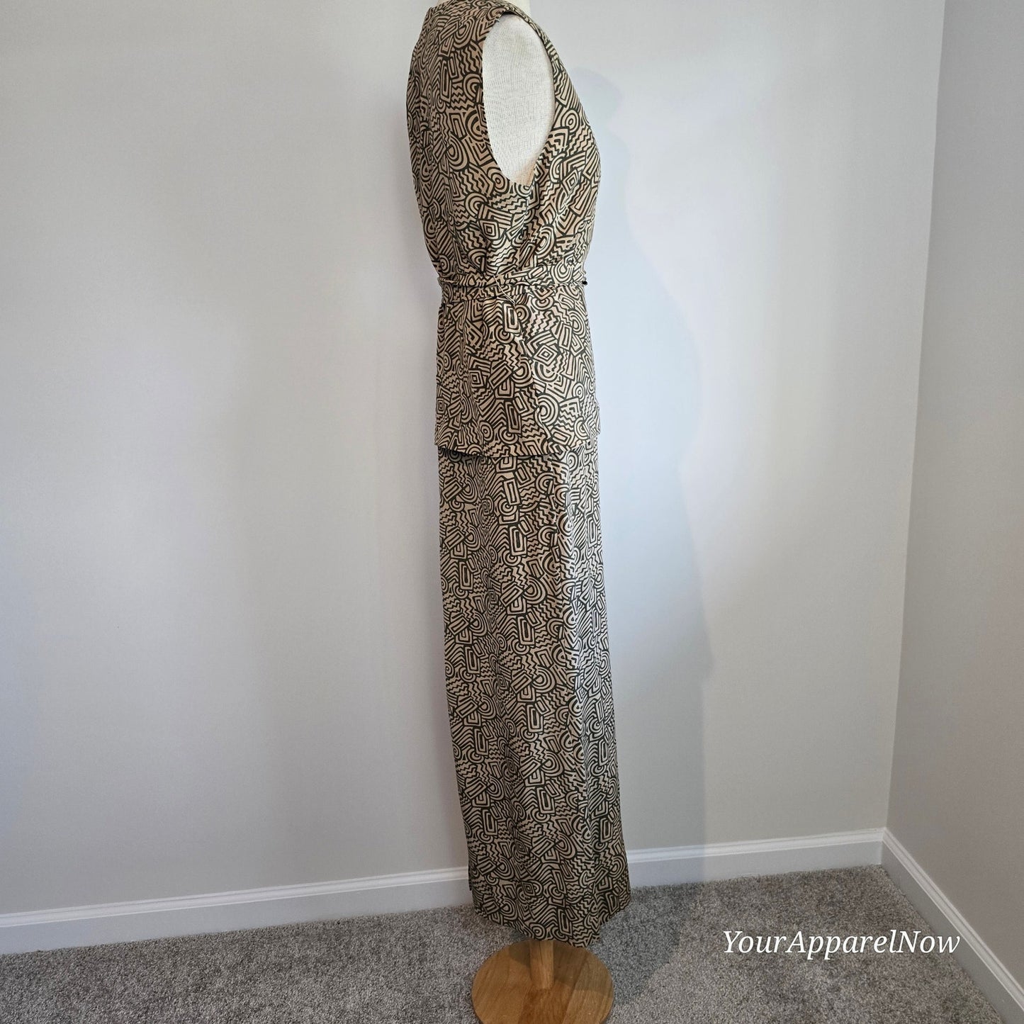 Spenser Jeremy Vintage Print Silk Sleeveless Maxi Dress Sz 8 (0968