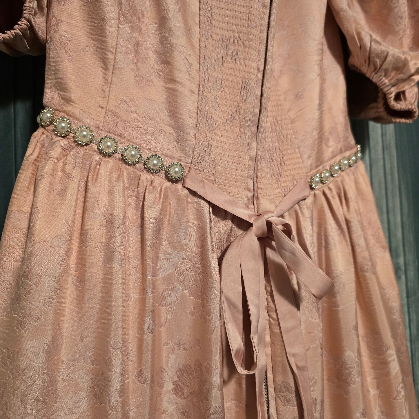 V. Chapman The Emma Dress in Light Pink Windsor Brocade Sz 8
