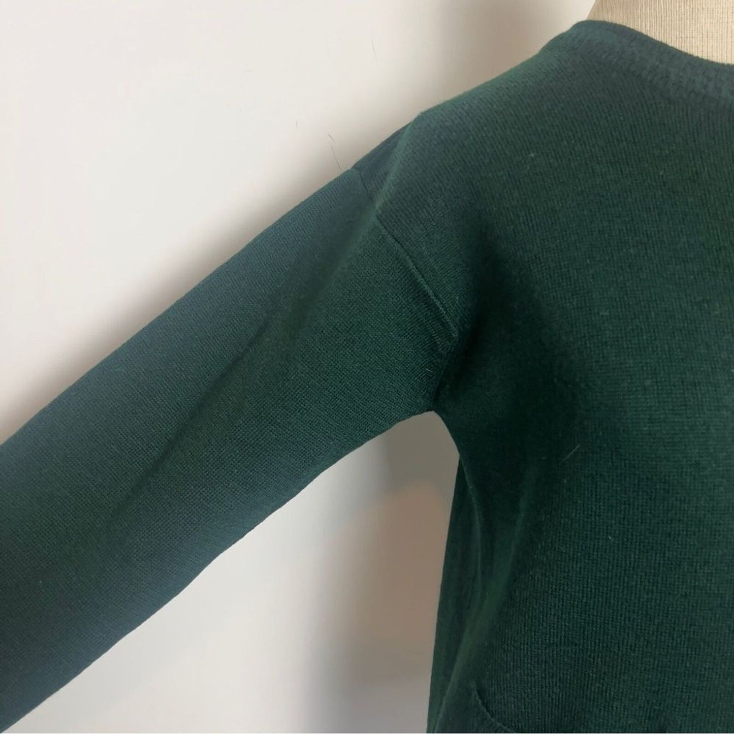 Talbots Petites Green Long Sleeve Gold Buttons Merino Wool Cardigan Sweater Sz P