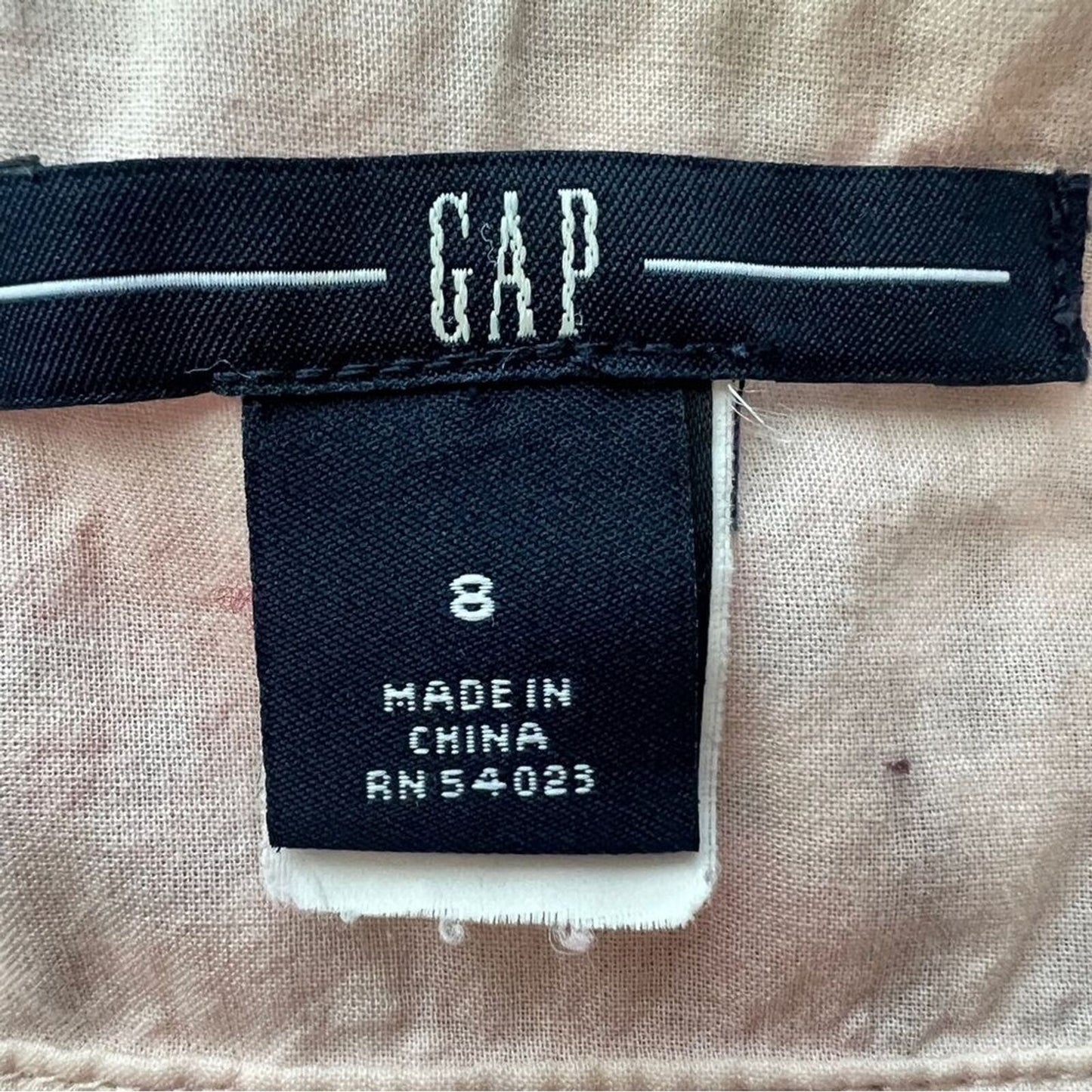Gap Sz 8 Pink Red Waist-Defined Floral Cotton Smocked Midi Cami Dress (541)