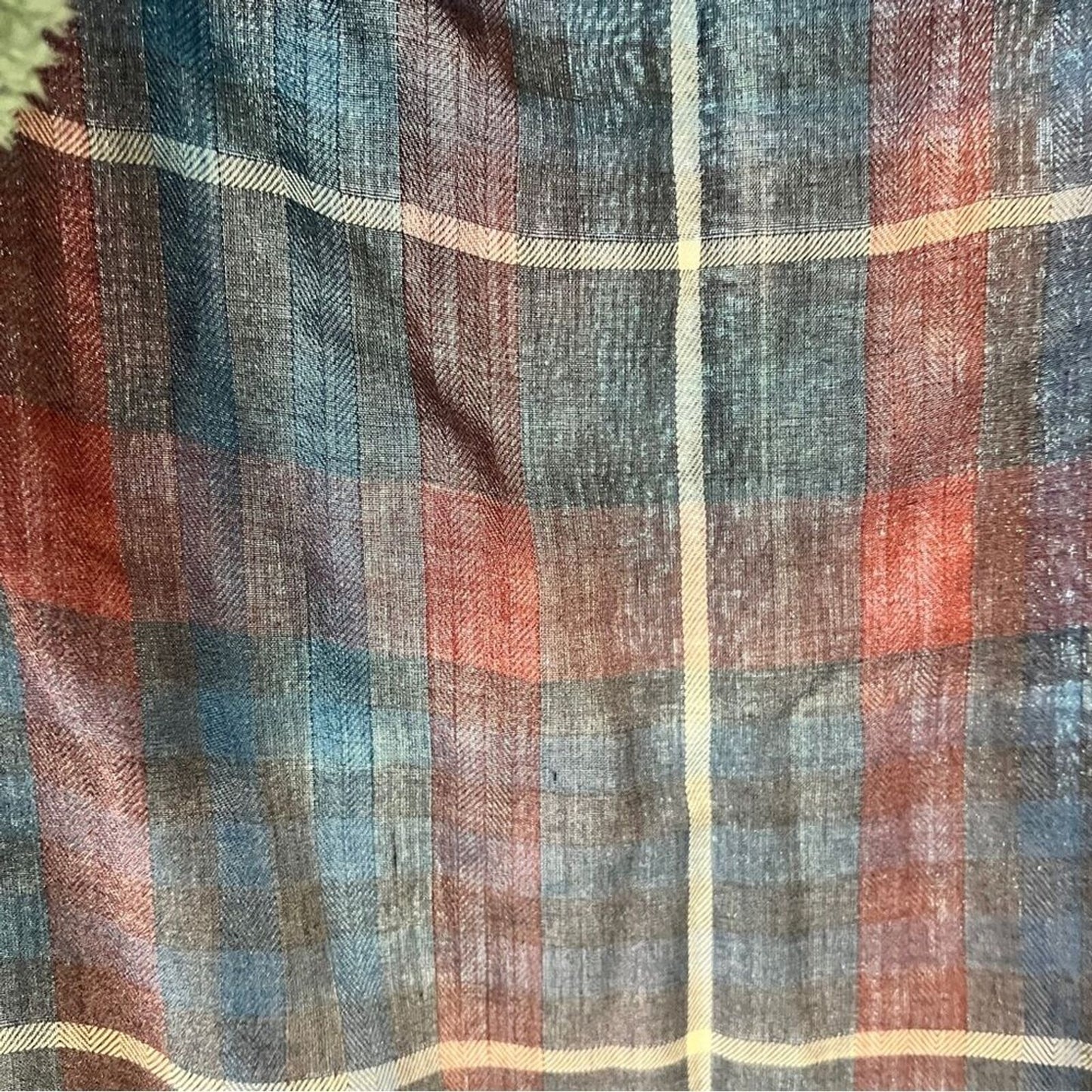 Anthropologie Cloth & Stone Long Sleeve Plaid Shirt Side Ruffle Dress Sz XS (554