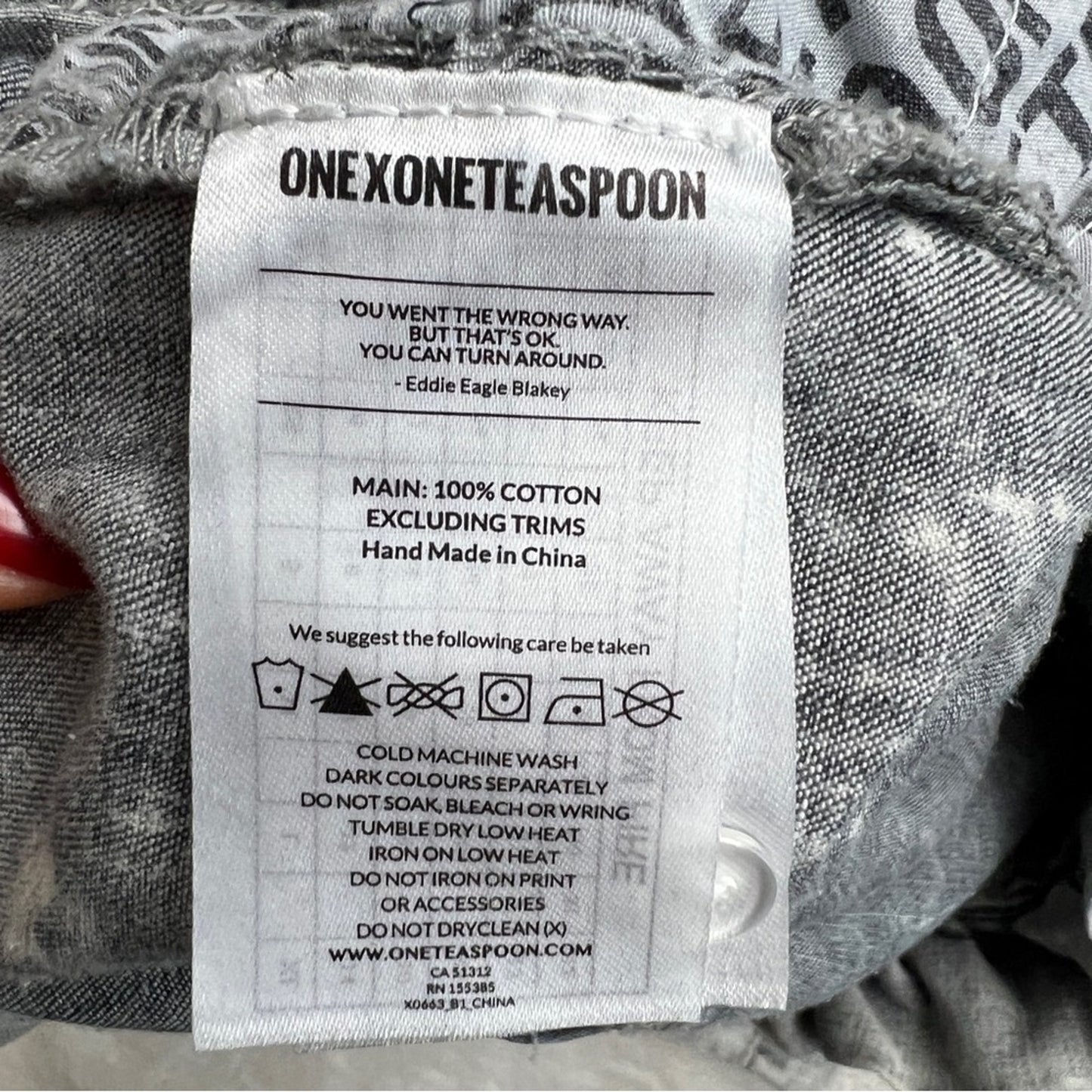 ONE X ONETEASPOON Black White Wash Wide Leg Crop Size 24 (316)