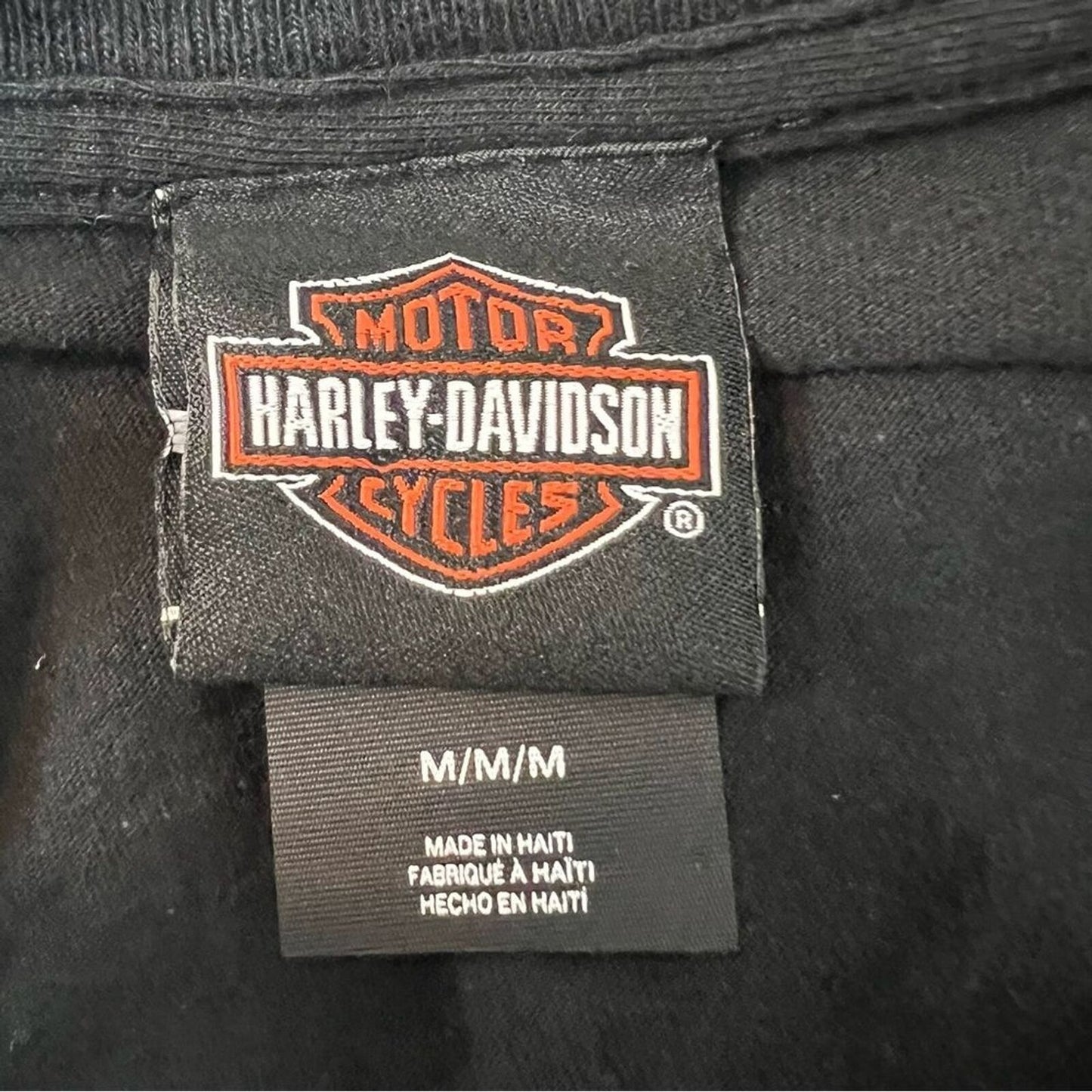 Harley Davidson Black Short Sleeve Crew Neck T-Shirt size M (193)