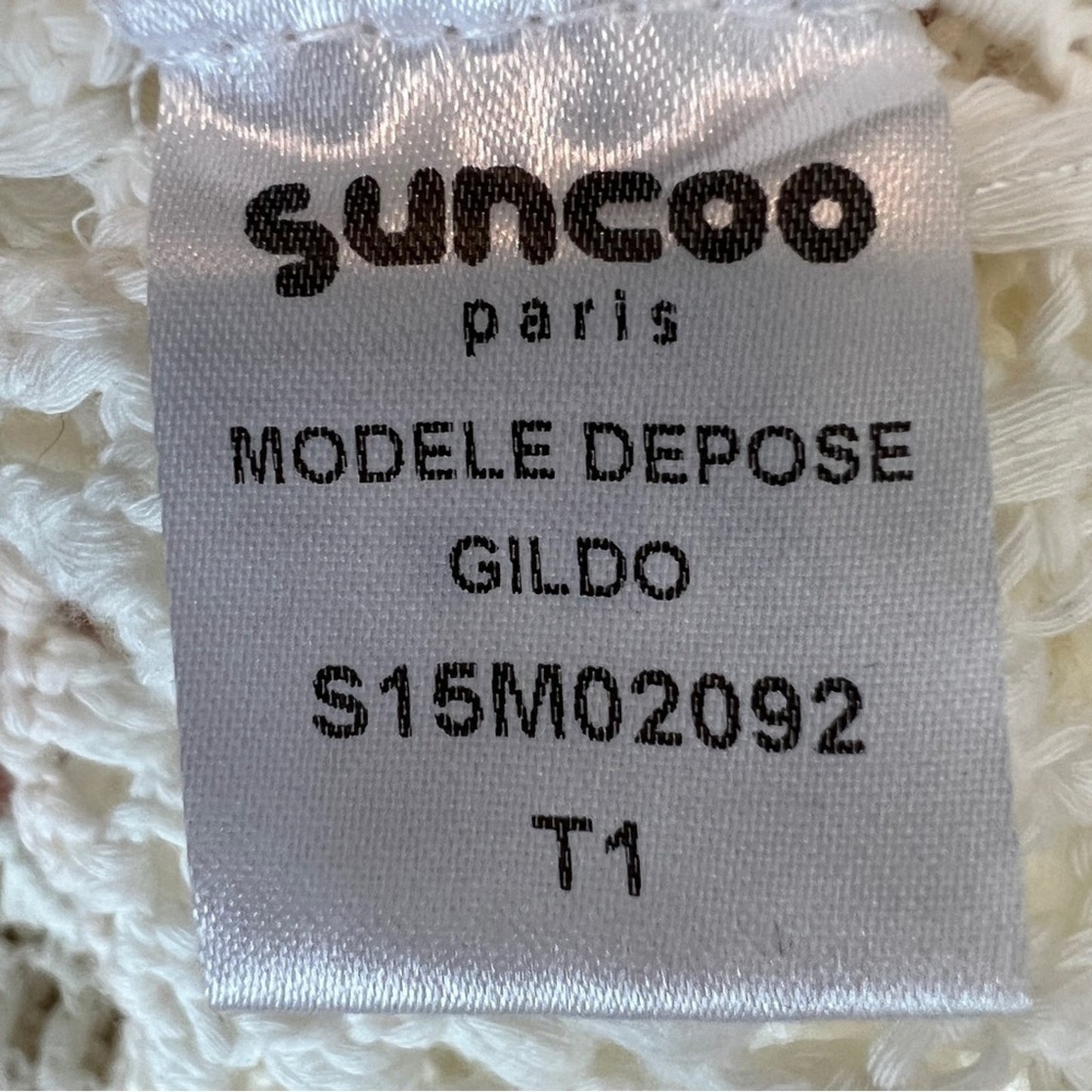 Suncoo Ivory Long Sleeve Zip Up Knit Sweater Cardigan Size T1= Small (328)