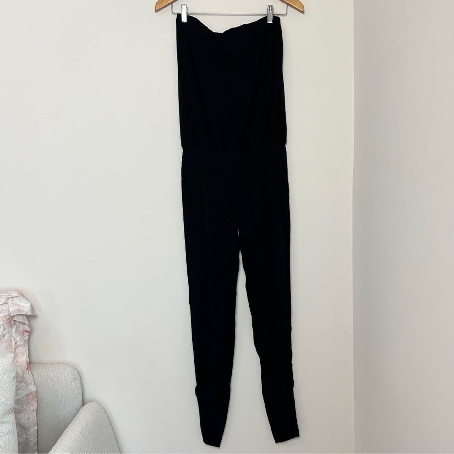 Young Fabulous & Broke Women's Black Tube Top Skinny Ankle Jumpsuit size Small
