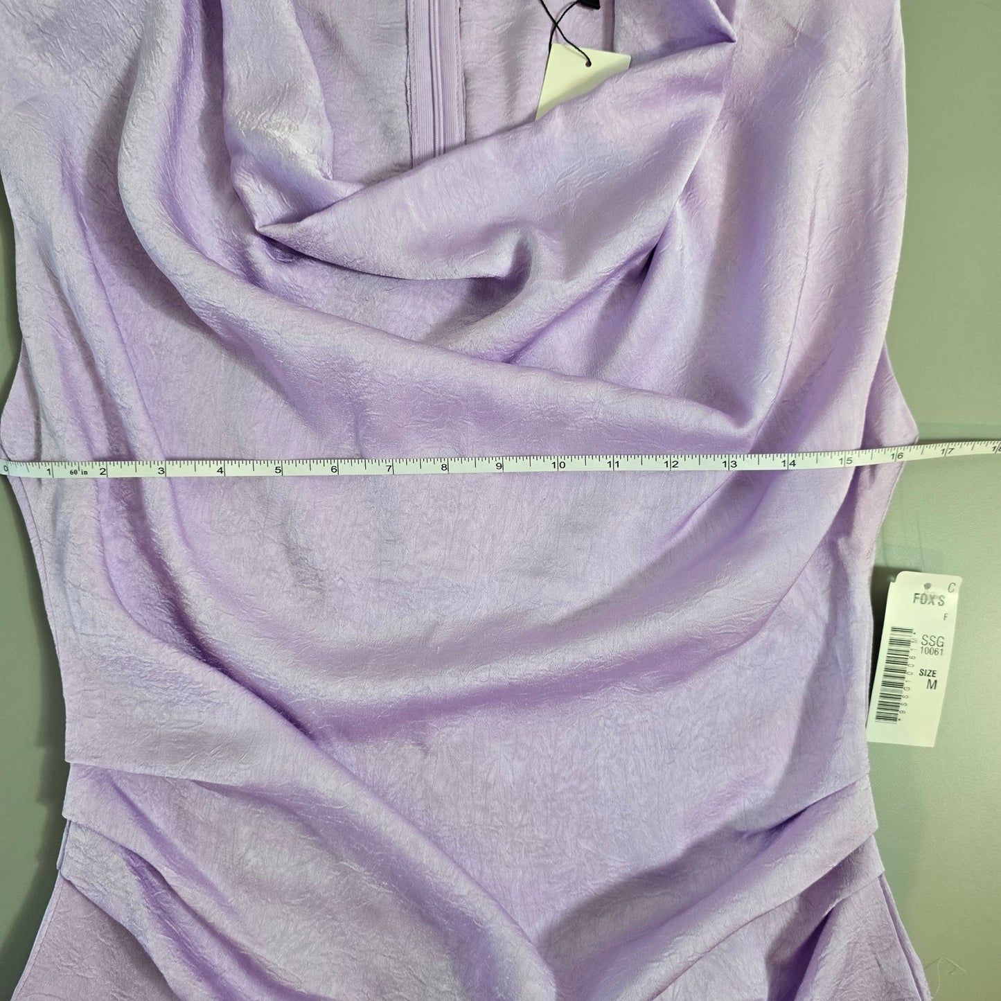 Strut & Bolt Lavender Sleeveless Shoulder Pad Cowl Neck Blouse Sz M (792)