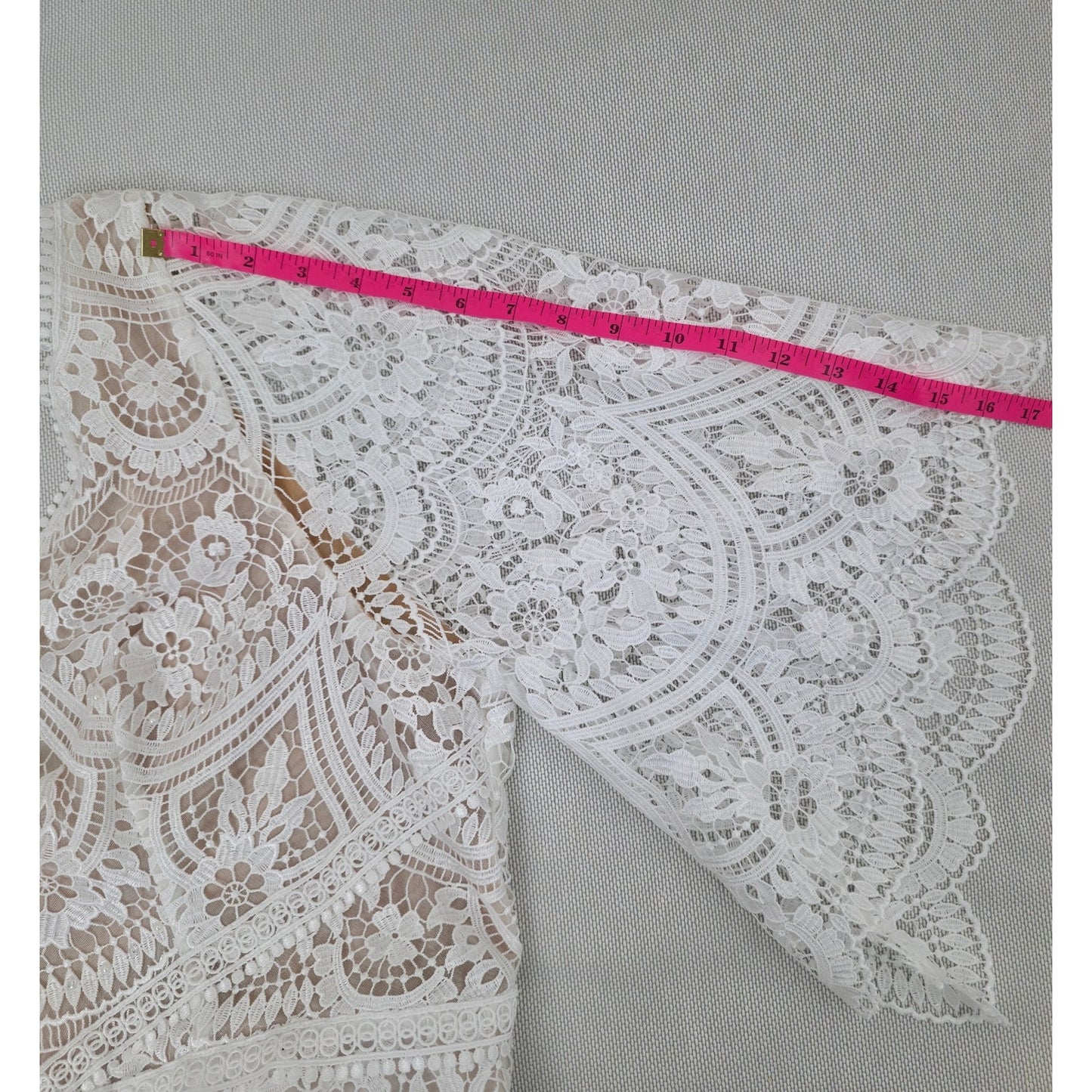 BHLDN Rish Haleh Flutter-Sleeve Lace V-Neck Fit & Flare Wedding Gown 22W NWT