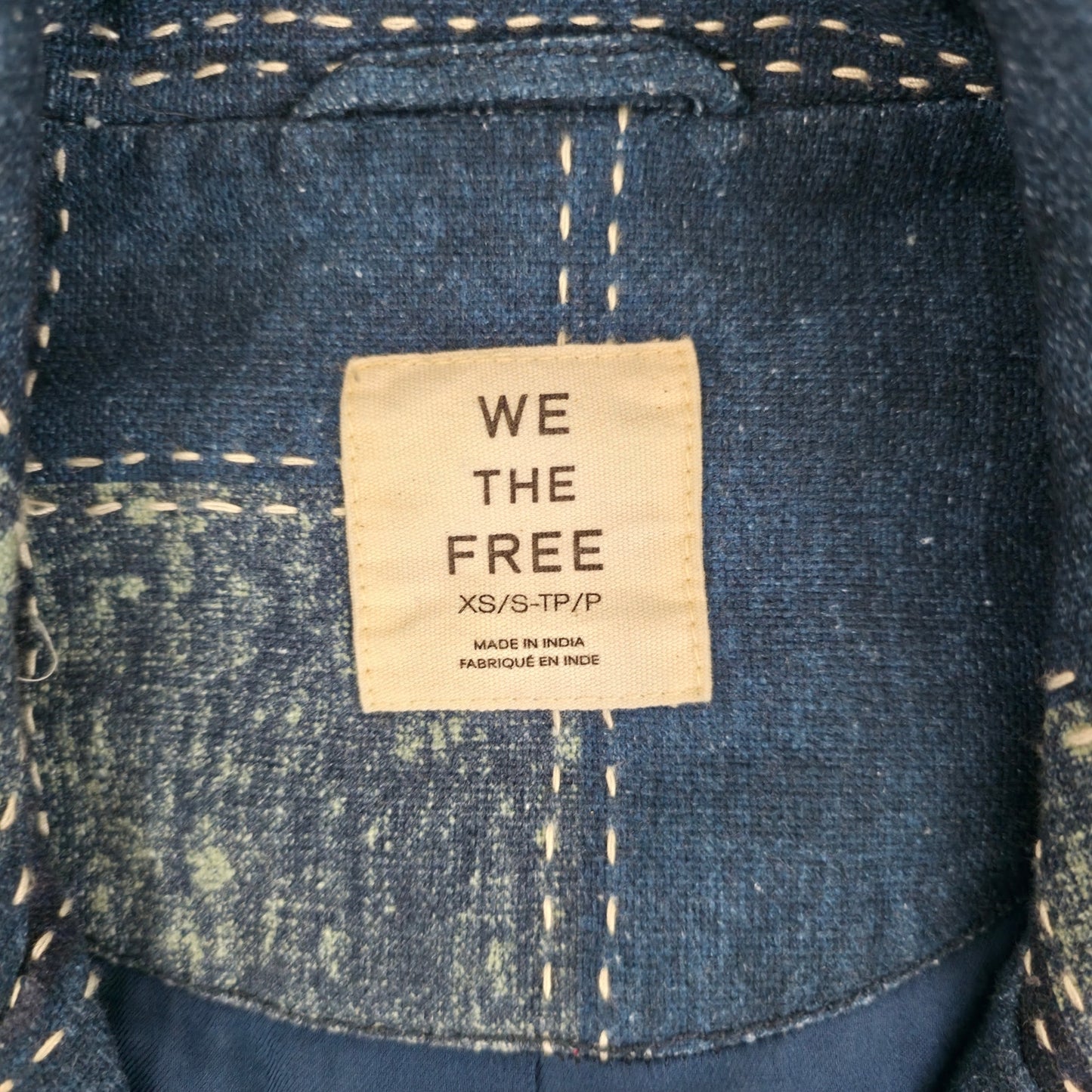 Free People We The Free Open Studio Duster Indigo Patchwork Denim Coat XS/S NWT