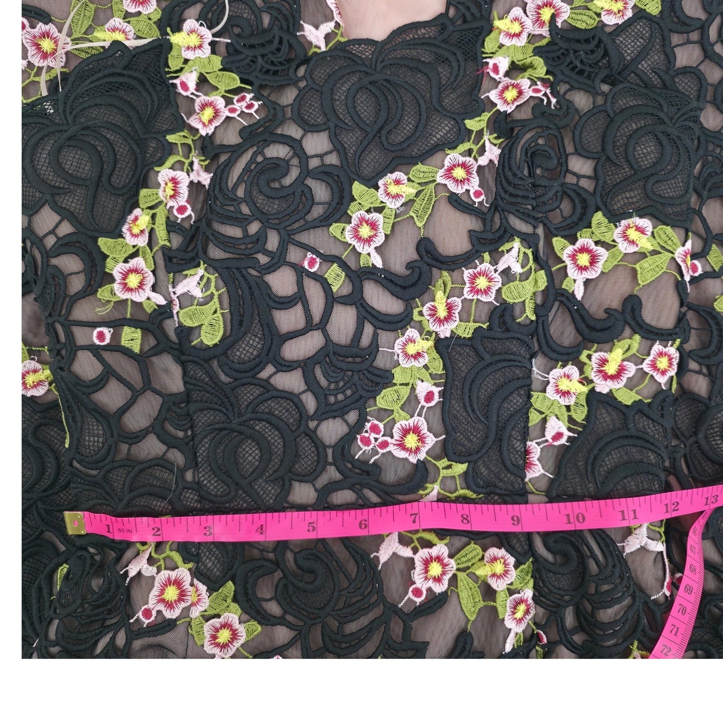 Helsi Cecilia Strapless Embroidered Floral Midi Dress Sz Small NWT