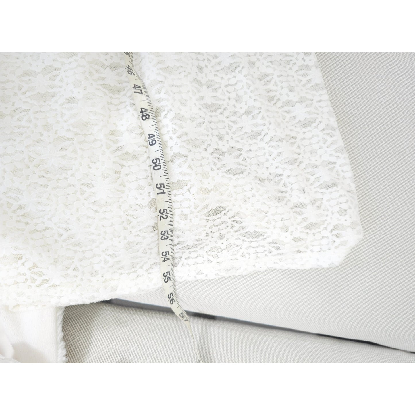 Only Hearts OFF White Sheer Lace Adorn Aline Maddalena Dianna Maxi Gown Sz M