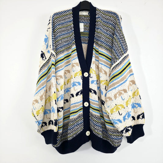FREE PEOPLE We The Free Umbrella Knit Cardigan Sweater Oversized Large NWT