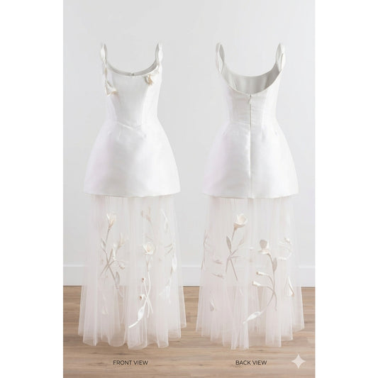 Watters Ivory Miranda A-Line Tulle Maxi Dress | Size 0 | NWT