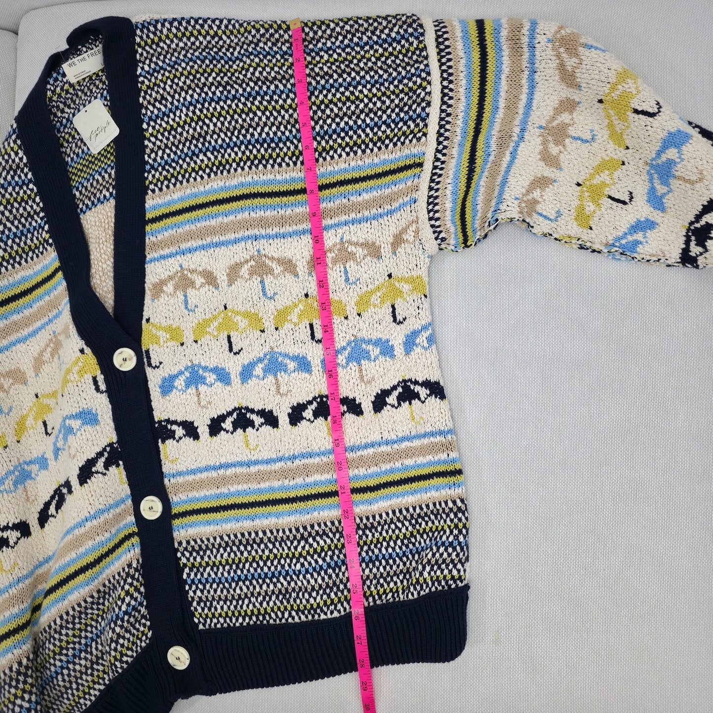 FREE PEOPLE We The Free Umbrella Knit Cardigan Sweater Oversized Large NWT