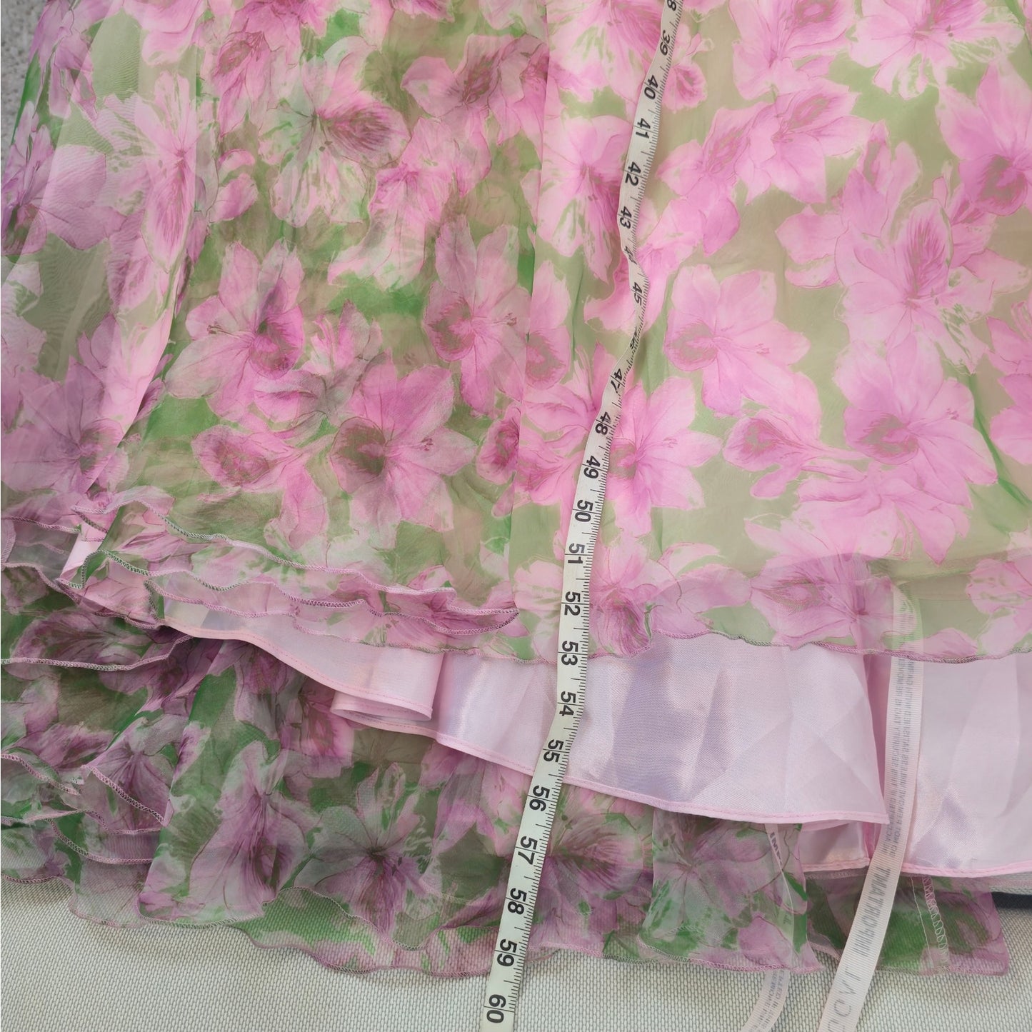 Anthropologie Mac Duggal Multi Pink Strapless Chiffon Maxi Dress Sz 8