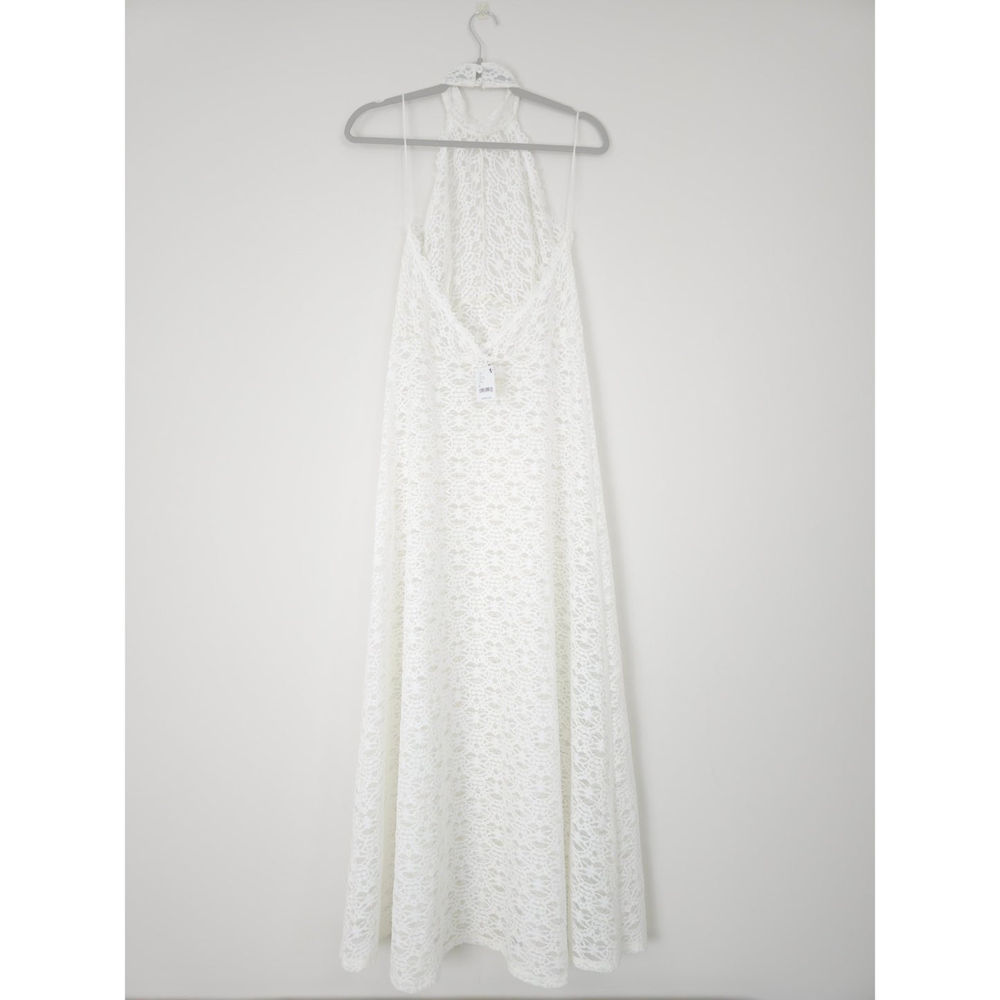 Only Hearts OFF White Sheer Lace Adorn Aline Maddalena Dianna Maxi Gown Sz M