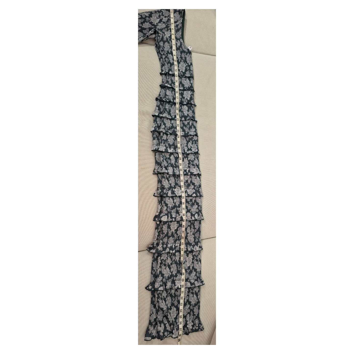 V. Chapman Lanie Maxi Dress Sz 2 Emerald Peony Floral Ruched Ruffle NWT